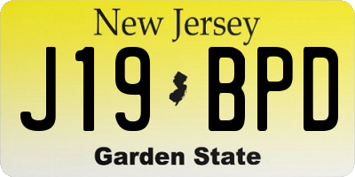 NJ license plate J19BPD