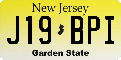 NJ license plate J19BPI