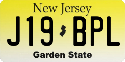 NJ license plate J19BPL