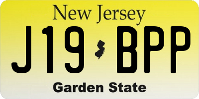 NJ license plate J19BPP