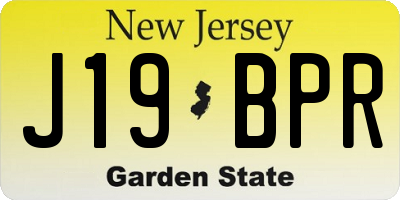 NJ license plate J19BPR
