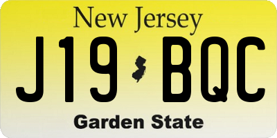 NJ license plate J19BQC