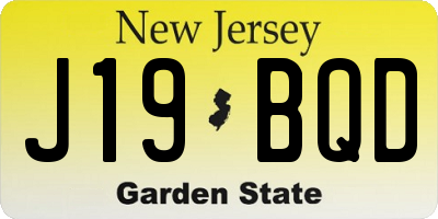 NJ license plate J19BQD