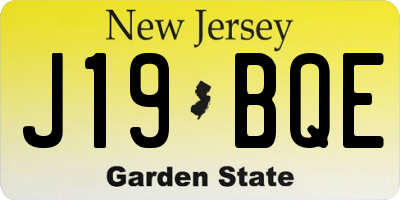 NJ license plate J19BQE
