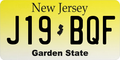 NJ license plate J19BQF