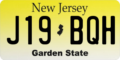 NJ license plate J19BQH