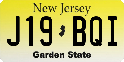 NJ license plate J19BQI