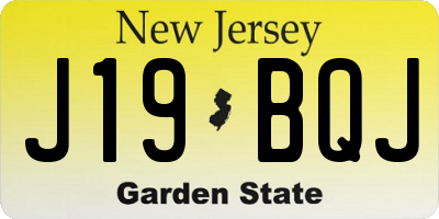 NJ license plate J19BQJ