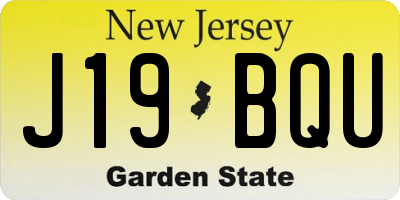 NJ license plate J19BQU
