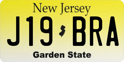 NJ license plate J19BRA