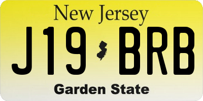 NJ license plate J19BRB