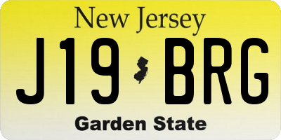 NJ license plate J19BRG