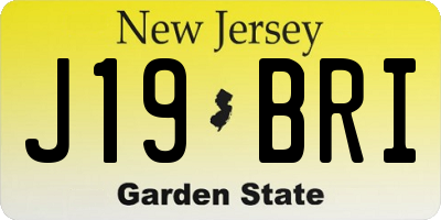 NJ license plate J19BRI