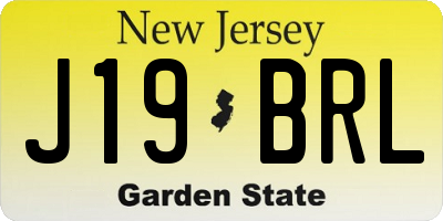 NJ license plate J19BRL