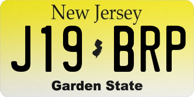 NJ license plate J19BRP