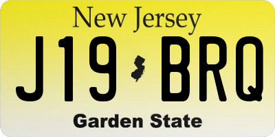 NJ license plate J19BRQ