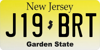 NJ license plate J19BRT