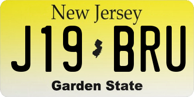 NJ license plate J19BRU