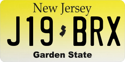 NJ license plate J19BRX