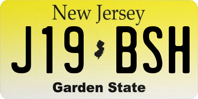 NJ license plate J19BSH