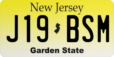 NJ license plate J19BSM