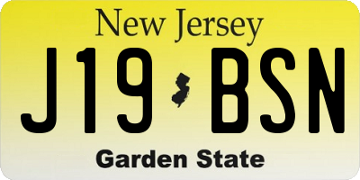 NJ license plate J19BSN