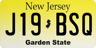 NJ license plate J19BSQ