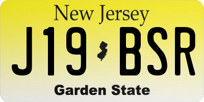 NJ license plate J19BSR