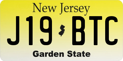 NJ license plate J19BTC