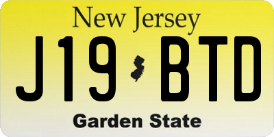 NJ license plate J19BTD