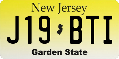 NJ license plate J19BTI