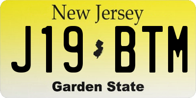 NJ license plate J19BTM