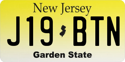 NJ license plate J19BTN