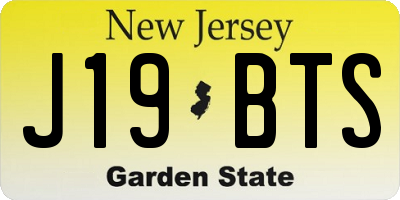NJ license plate J19BTS