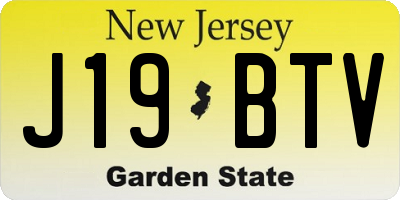 NJ license plate J19BTV