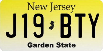 NJ license plate J19BTY
