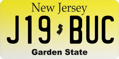 NJ license plate J19BUC