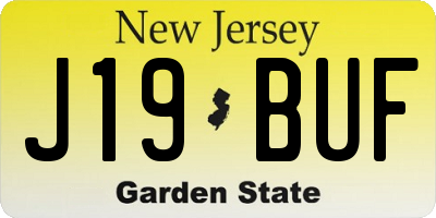 NJ license plate J19BUF