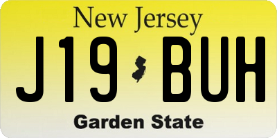NJ license plate J19BUH