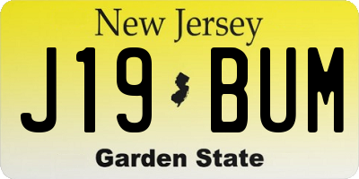 NJ license plate J19BUM