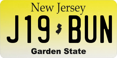 NJ license plate J19BUN