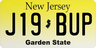 NJ license plate J19BUP
