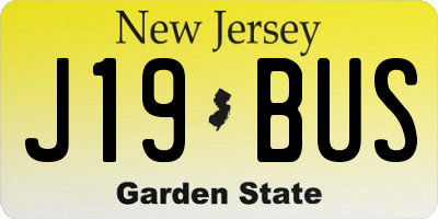 NJ license plate J19BUS