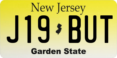 NJ license plate J19BUT