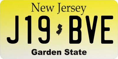 NJ license plate J19BVE