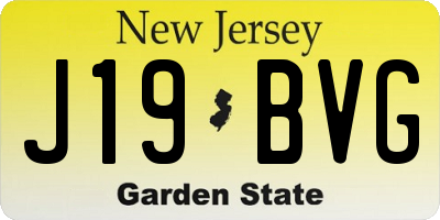 NJ license plate J19BVG