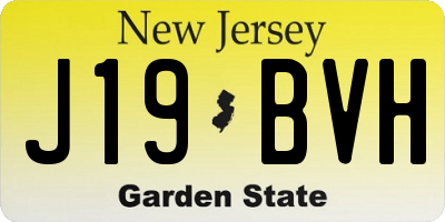 NJ license plate J19BVH