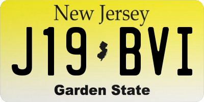NJ license plate J19BVI