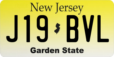 NJ license plate J19BVL
