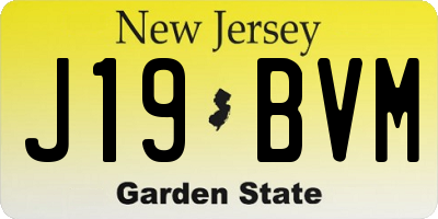 NJ license plate J19BVM